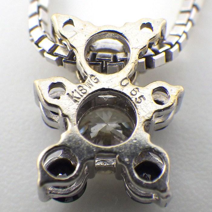 ネックレス パンダモチーフ ベネチアンチェーン ダイヤモンド 計0.65ct K18WGの画像