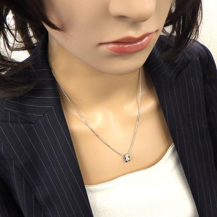 ネックレス パンダモチーフ ベネチアンチェーン ダイヤモンド 計0.65ct K18WGの画像