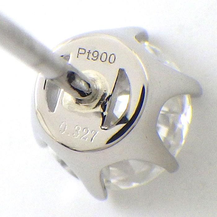 ピアス ソリテール ソリティア スタッド ラウンド ダイヤモンド 0.327ct(D/VVS2/GD) ダイヤモンド 0.346ct(D/VVS2/の画像