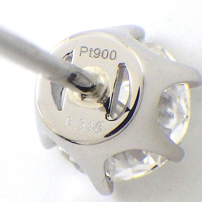 ピアス ソリテール ソリティア スタッド ラウンド ダイヤモンド 0.327ct(D/VVS2/GD) ダイヤモンド 0.346ct(D/VVS2/の画像