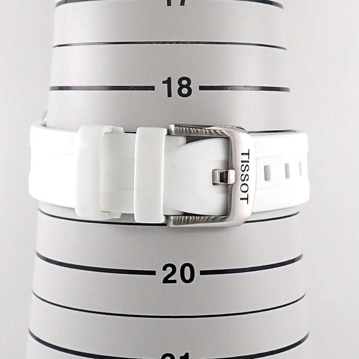 ティソ TISSOT 腕時計 シースター T120.210.11.011.00 ホワイト文字盤 デイト 夜光針・インデックス 回転ベゼル ラバーベルトの画像