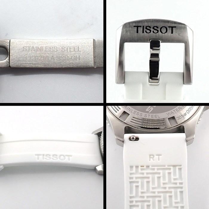 ティソ TISSOT 腕時計 シースター T120.210.11.011.00 ホワイト文字盤 デイト 夜光針・インデックス 回転ベゼル ラバーベルトの画像