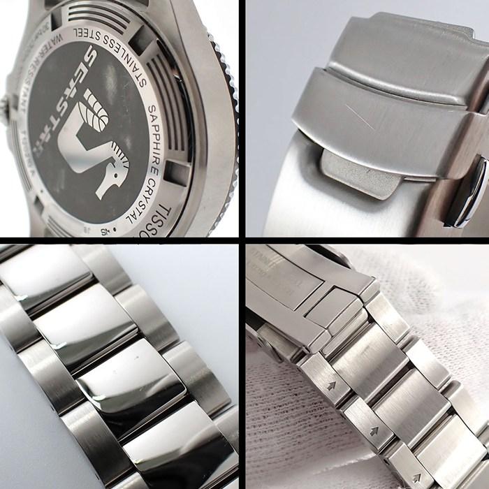 ティソ TISSOT 腕時計 シースター T120.210.11.011.00 ホワイト文字盤 デイト 夜光針・インデックス 回転ベゼル ラバーベルトの画像