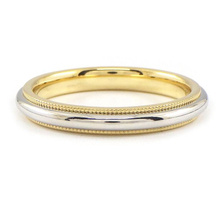 ティファニー Tiffany & Co. リング トゥギャザー ミルグレイン バンド K18YG PT950 14号の画像