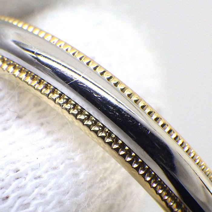 ティファニー Tiffany & Co. リング トゥギャザー ミルグレイン バンド K18YG PT950 14号の画像