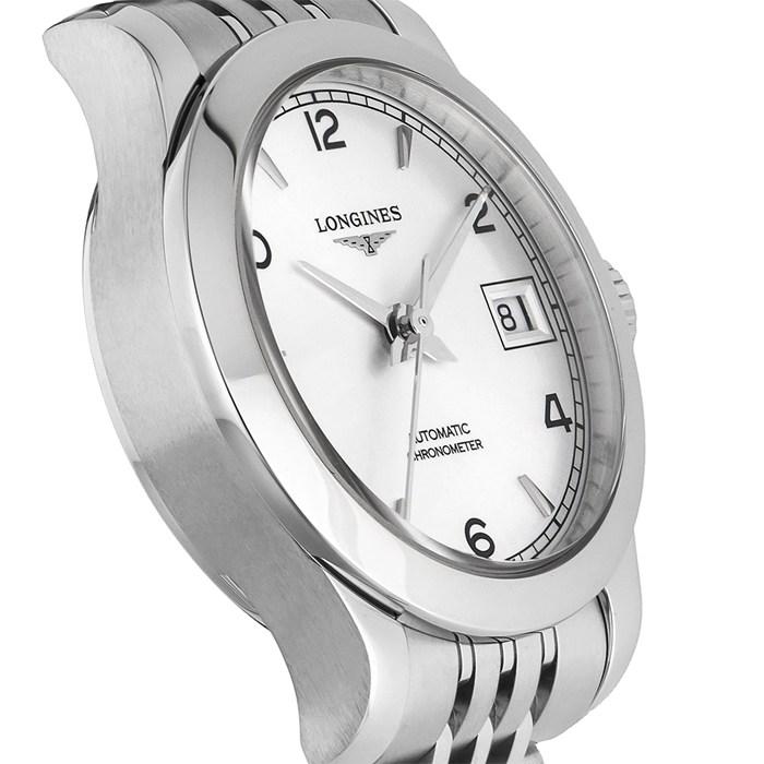 ロンジン Longines 腕時計 レコード L2.320.4.76.6 デイト 裏スケ サンレイ シルバー文字盤 SS 自動巻きの画像