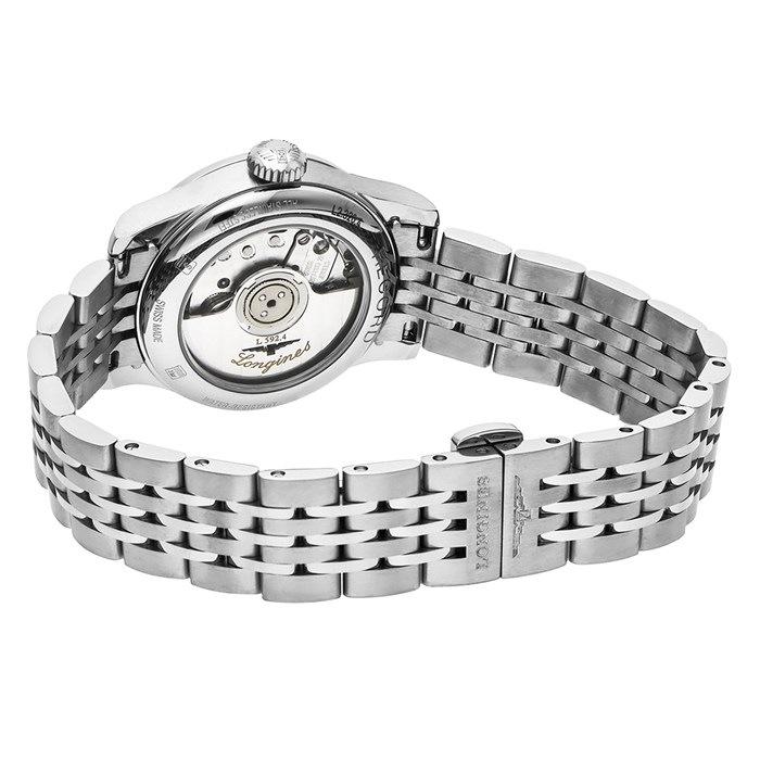 ロンジン Longines 腕時計 レコード L2.320.4.76.6 デイト 裏スケ サンレイ シルバー文字盤 SS 自動巻きの画像