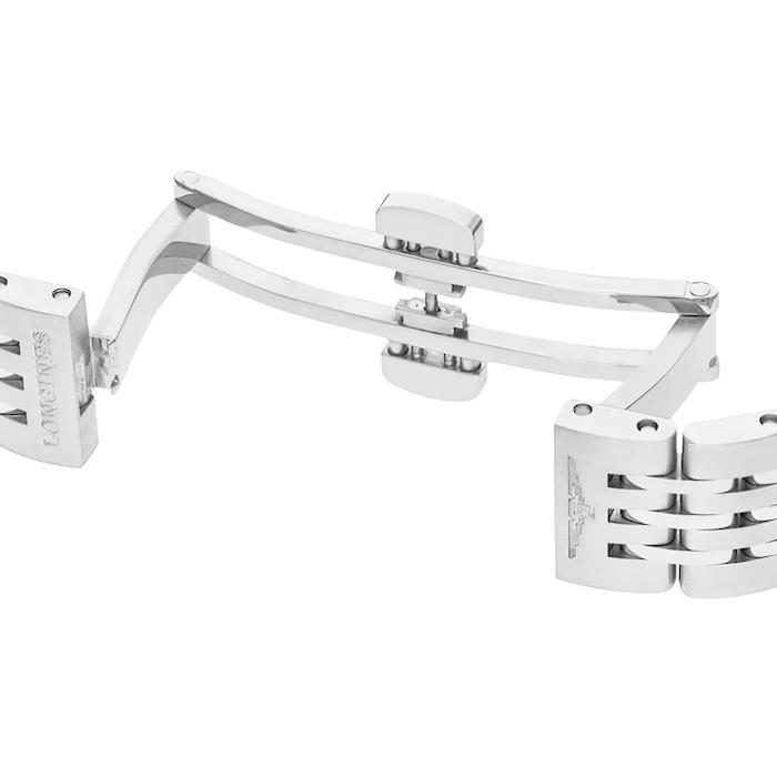 ロンジン Longines 腕時計 レコード L2.320.4.76.6 デイト 裏スケ サンレイ シルバー文字盤 SS 自動巻きの画像