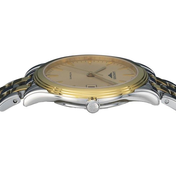 ロンジン Longines 腕時計 フラッグシップ L4.774.3.32.7 デイト 裏スケ バーインデックス ゴールド文字盤 イエローゴールドPVの画像