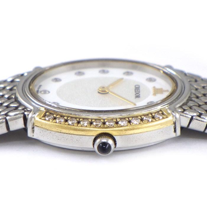 セイコー SEIKO 腕時計 クレドール 5A70-0AT0 ダイヤベゼル 11ポイント ダイヤインデックス オーバル ホワイト文字盤 K18YG Sの画像