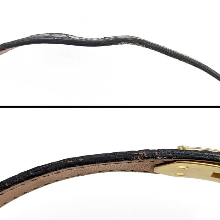 エルメス HERMES 腕時計 ケリーウォッチ KE1.201 カデナ ロックモチーフ レクタンギュラー ブラック文字盤 GP ブラック クロコダイルの画像