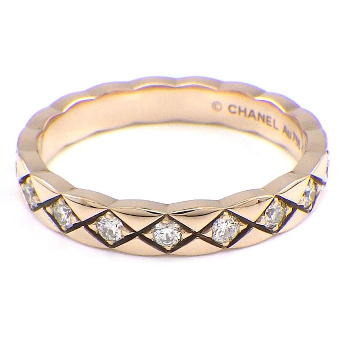 シャネル CHANEL リング ココクラッシュ ミニ J11786 マトラッセ キルティング フルエタニティ 18ポイント ダイヤモンド 計0.37c_1