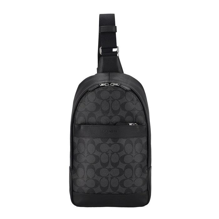 コーチ COACH ボディバッグ チャールズ パック 54787 CQ/BK 2023 SS チャコール シグネチャーキャンバス ブラック レザー シ_2
