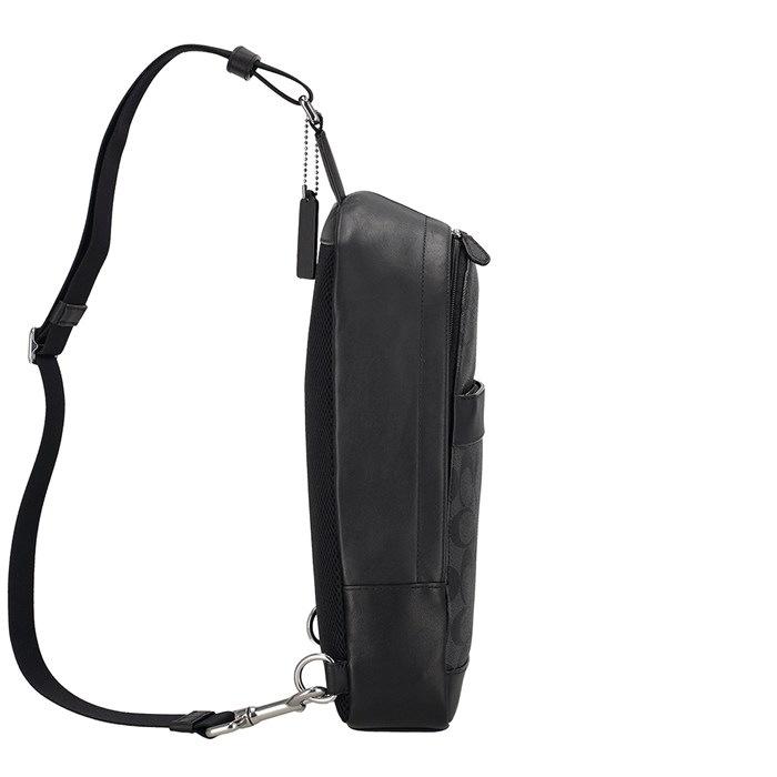 コーチ COACH ボディバッグ チャールズ パック 54787 CQ/BK 2023 SS チャコール シグネチャーキャンバス ブラック レザー シ_3