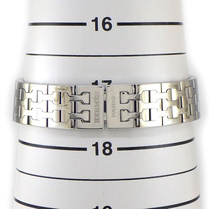 エルメス HERMES 腕時計 Hウォッチ HH1.210 スクエア ホワイト ギョーシェ文字盤 SS クオーツアナログの画像