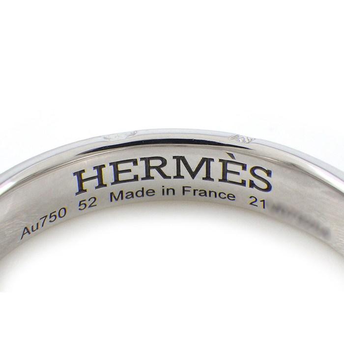 エルメス HERMES リング エヴァーヘラクレス H119853B Hモチーフ 11ポイント ダイヤモンド 計0.02ct K18WG 11.5号の画像