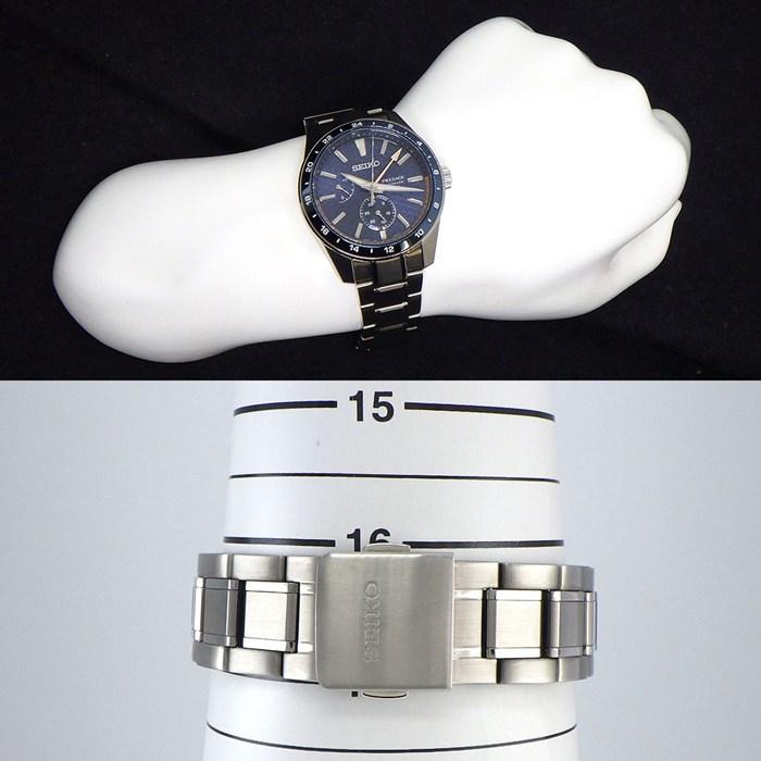 セイコー SEIKO 腕時計 プレサージュ シャープエッジドシリーズ SPB217J1/6R64-00C0 GMT デイト 裏スケ パワーリザーブ表示の画像