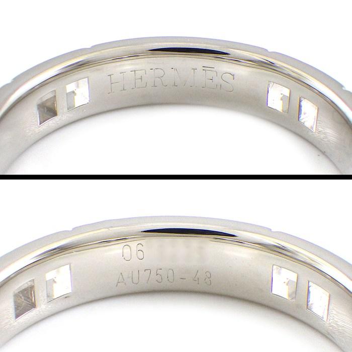 エルメス HERMES リング エヴァー ヘラクレス H119854B ウェディング バンド K18WG 8号 / #48の画像