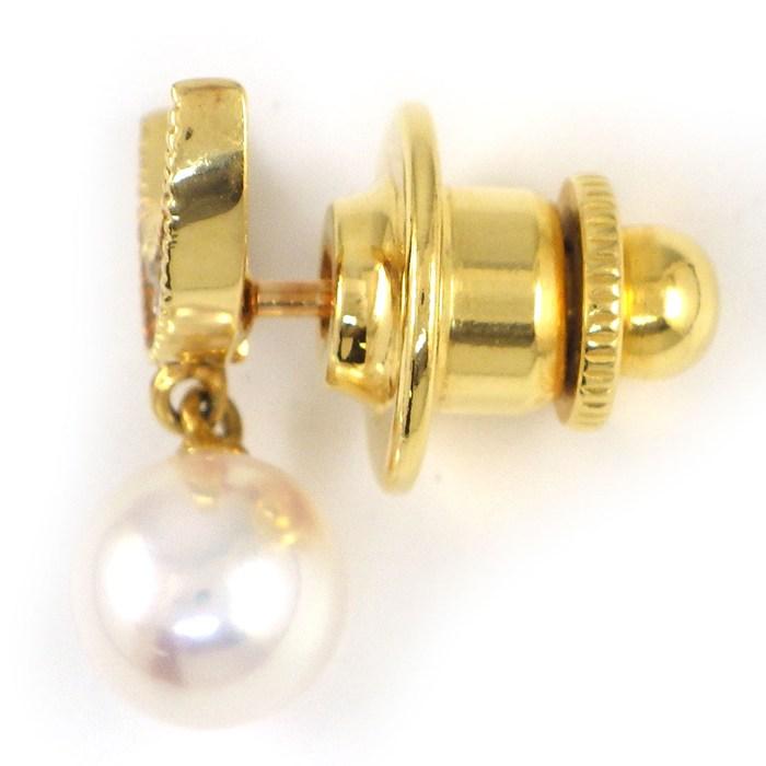 ミキモト MIKIMOTO ピンブローチ ムーン 月モチーフ パール 6.9mm珠