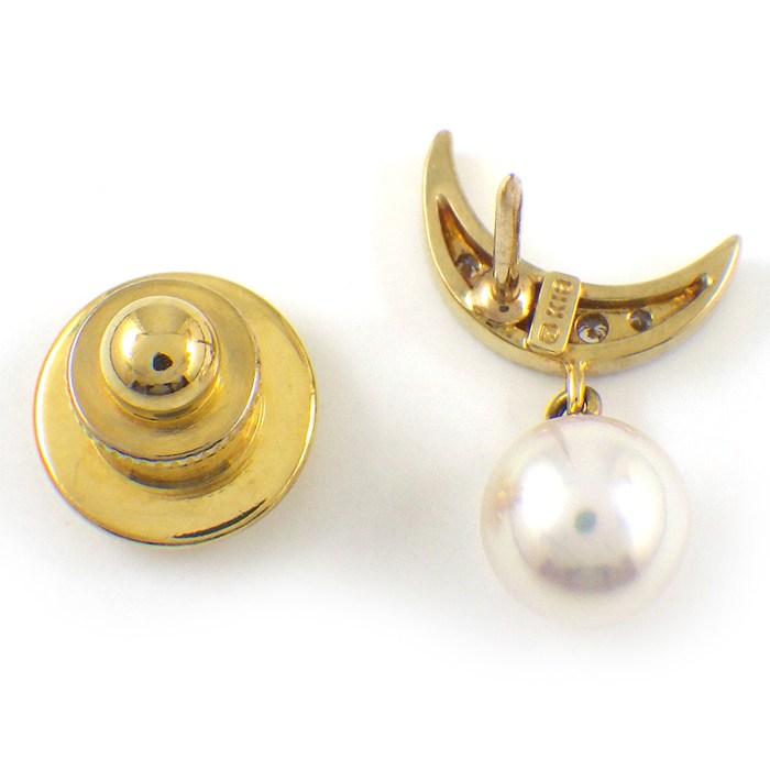 MIKIMOTO（ミキモト） ピンブローチ ムーン 月モチーフ パール 6.9mm珠