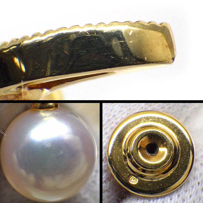 ◯MIKIMOTO ミキモト ダイヤ パール 18K ピン ブローチ ムーン ミキモト MIKIMOTO ピンブローチ ムーン 月モチーフ パール 6.9mm珠