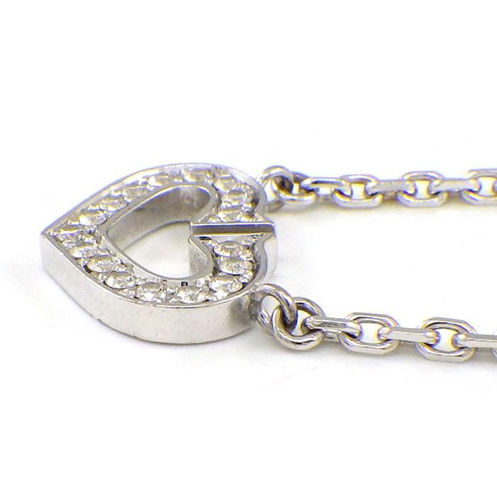 カルティエ Cartier ネックレス Cハート ダイヤモンド K18WGの画像