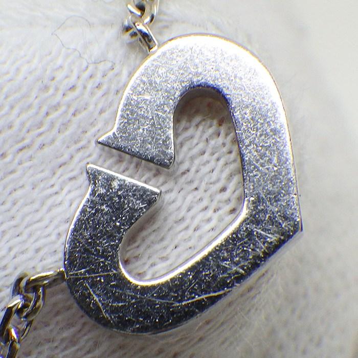 カルティエ Cartier ネックレス Cハート ダイヤモンド K18WGの画像