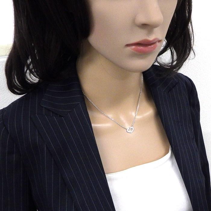 カルティエ Cartier ネックレス Cハート ダイヤモンド K18WGの画像