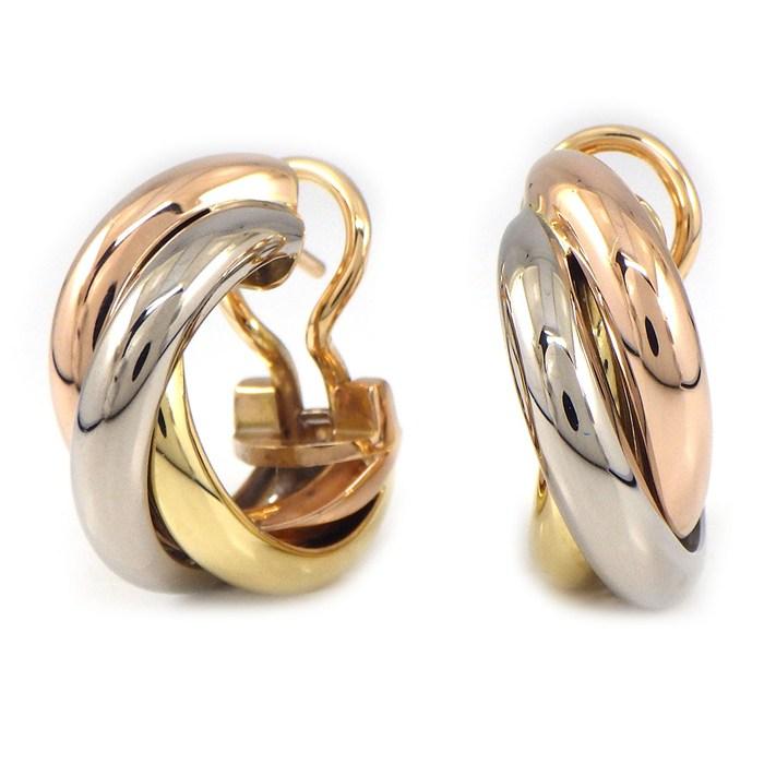 Cartier（カルティエ） ピアス トリニティ フープ スリーカラー K18PG