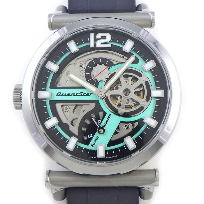 オリエントスター Orient Star 腕時計 オリエントスター レトロフューチャー WZ0081DK ロードバイクモデル スケルトン/ターコイズブルー文字盤 裏スケ 夜光針/インデックス パワーリザーブ表示 ブラック ラバーベルト SS 自動巻き 【箱・保付き】 【中古】 オリエントスター Orient Star 腕時計 レトロフューチャー WZ0081DK