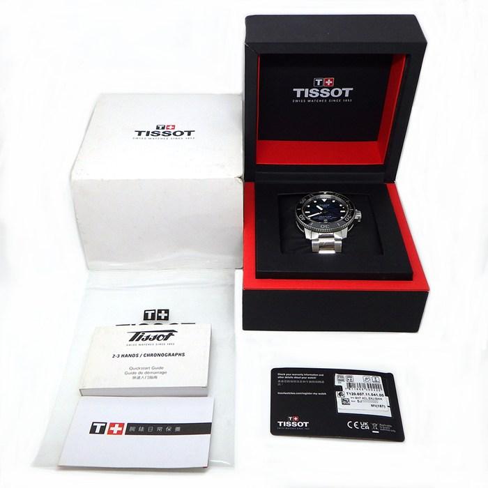ティソ TISSOT 腕時計 シースター T120.607.11.041.00/T120607A デイト 裏スケ 夜光インデックス 夜光針 回転ベゼルの画像