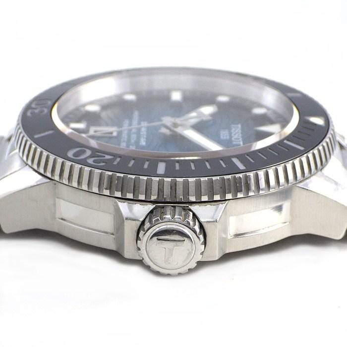ティソ TISSOT 腕時計 シースター T120.607.11.041.00/T120607A デイト 裏スケ 夜光インデックス 夜光針 回転ベゼルの画像