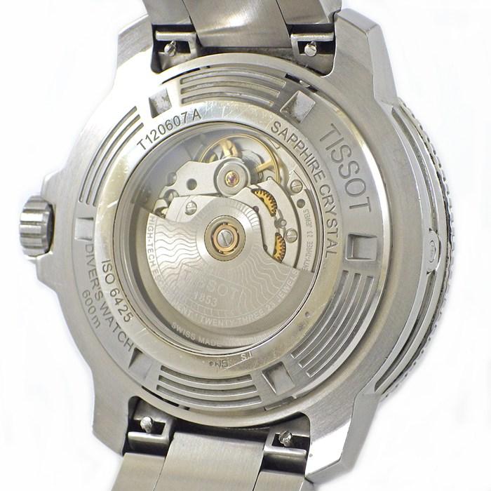 ティソ TISSOT 腕時計 シースター T120.607.11.041.00/T120607A デイト 裏スケ 夜光インデックス 夜光針 回転ベゼルの画像