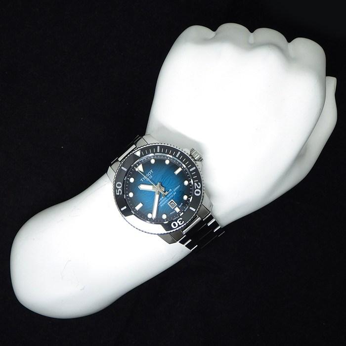 ティソ TISSOT 腕時計 シースター T120.607.11.041.00/T120607A デイト 裏スケ 夜光インデックス 夜光針 回転ベゼルの画像