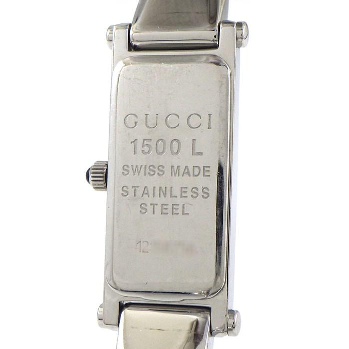 グッチ GUCCI 腕時計 バングルウォッチ 1500L 1ポイント ダイヤインデックス レクタンギュラー ピンク マザーオブパール文字盤 ホースビッの画像