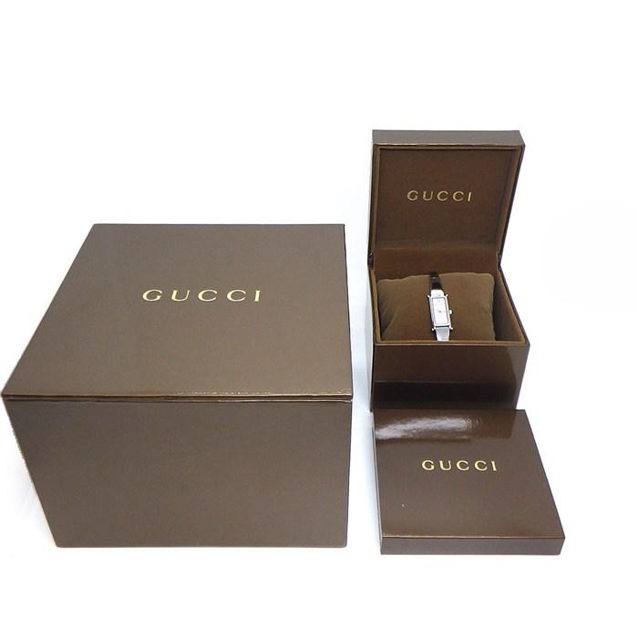 グッチ GUCCI 腕時計 バングルウォッチ 1500L 1ポイント ダイヤインデックス レクタンギュラー ピンク マザーオブパール文字盤 ホースビッの画像