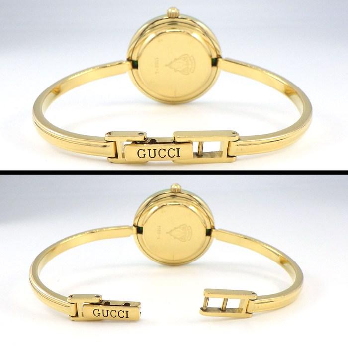 グッチ GUCCI 腕時計 チェンジベゼル 1100-L マルチカラーベゼル 全12色 ホワイト文字盤 GP クオーツアナログの画像