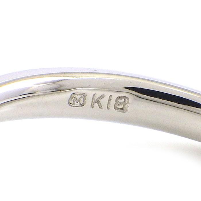 ミキモト MIKIMOTO リング フラワー パール 6.0mm珠 ダイヤモンド K18WG 8号の画像