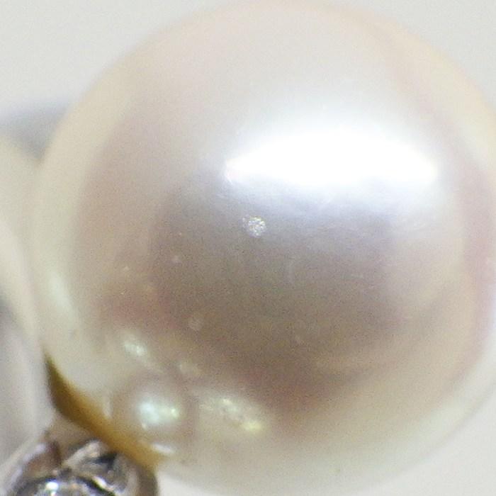 ミキモト MIKIMOTO リング フラワー パール 6.0mm珠 ダイヤモンド K18WG 8号の画像