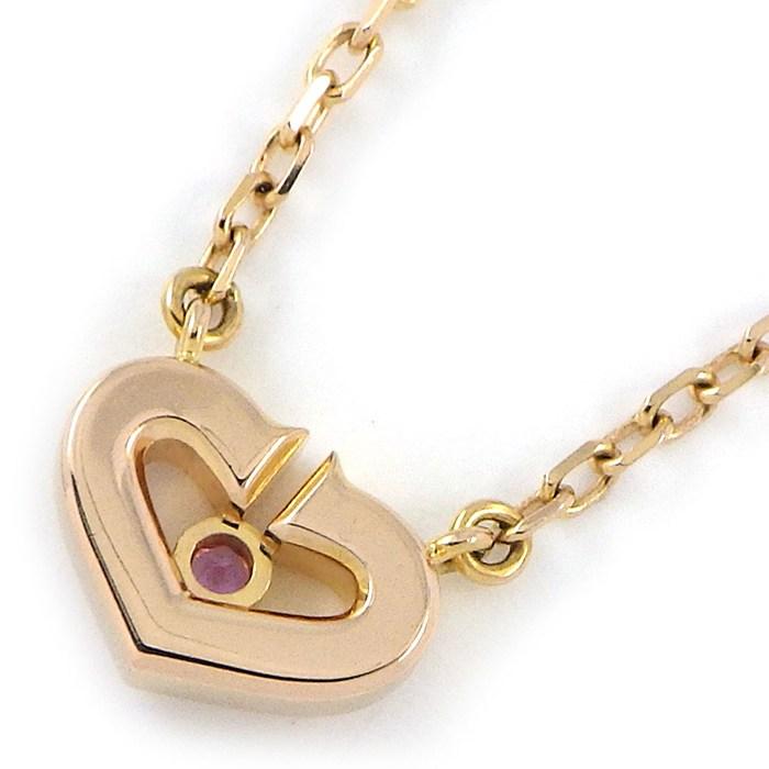 Cartier（カルティエ） ネックレス Cハート 1ポイント ピンク 