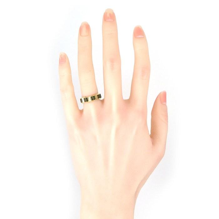 グッチ GUCCI リング リンクトゥラブ 14ポイント バゲットカット グリーン トルマリン K18YG 9.5号 / #10の画像