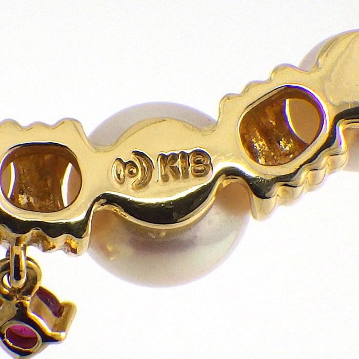 タサキ 田崎真珠 TASAKI ネックレス 1ポイント ルビー アコヤ真珠 4.5-6.0mm珠 K18YGの画像