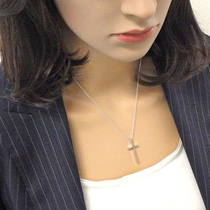 ティファニー Tiffany & Co. ネックレス メトロ クロス K18WGの画像
