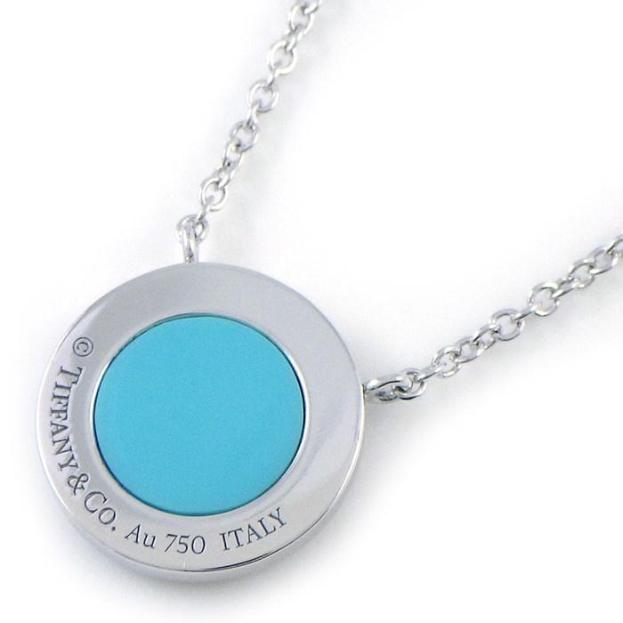 ティファニー Tiffany & Co. ネックレス T TWO Ｔ トゥー サークル ターコイズ トルコ石 K18WGの画像