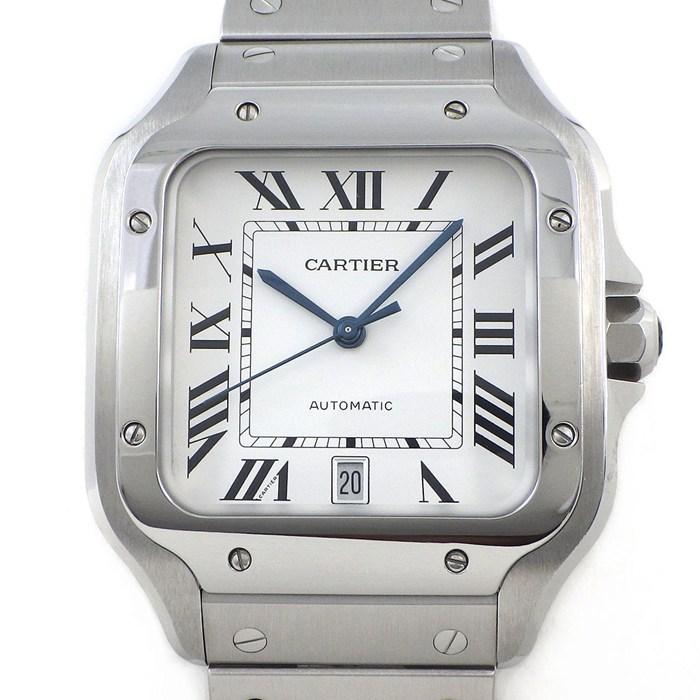 カルティエ Cartier 腕時計 サントス LM WSSA0018 デイト スクエア シルバー文字盤 SS 自動巻き 【箱・保付き】 【中古】 Cartier（カルティエ） 腕時計 サントス LM WSSA0018 デイト スクエア