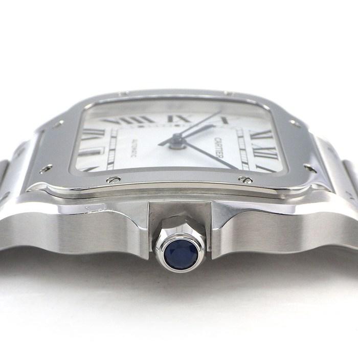 カルティエ Cartier 腕時計 サントス LM WSSA0018 デイト スクエア シルバー文字盤 SS 自動巻き 【箱・保付き】 【中古】 Cartier（カルティエ） 腕時計 サントス LM WSSA0018 デイト スクエア