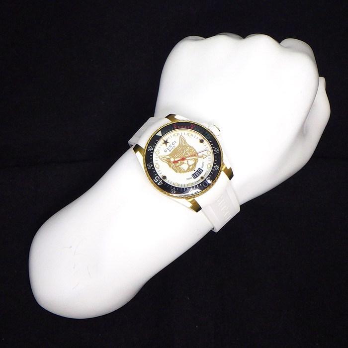 GUCCI（グッチ） 腕時計 ダイブ 136.3/YA136322 キャット ホワイト文字