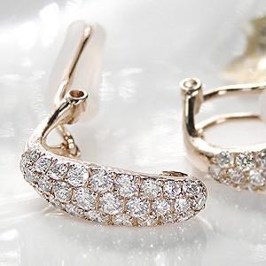 K18 PG ゴールド ピアス イヤリング ダイヤモンド ダイヤ 2WAY 1.0ct 1 