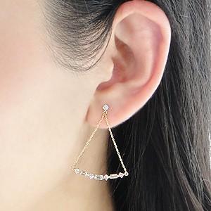 K18YG 0.7ct ダイヤモンド ピアス 無色透明 H-SIクラス 揺れる 18金 イエローゴールド バケットカット 天然ダイヤ K18YG CAE-0010Y |  | 01