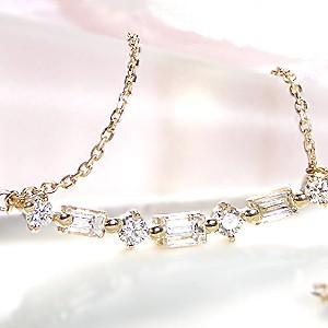 K18YG 0.7ct ダイヤモンド ピアス 無色透明 H-SIクラス 揺れる 18金 イエローゴールド バケットカット 天然ダイヤ K18YG CAE-0010Y |  | 03